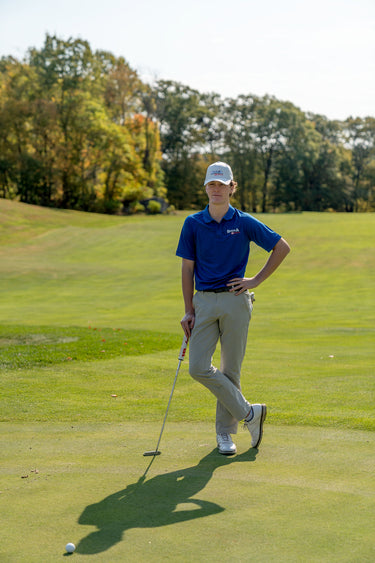 Bigga Balls Men's Golf Polo in Solid Carolina Blue